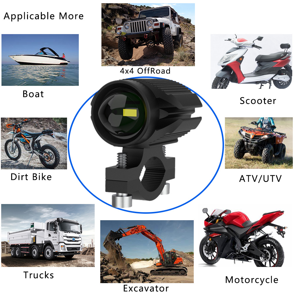 Faróis LED de duas cores para  - Universal Motorcycle Led Headlight Projector avaliação e preço