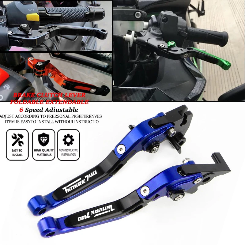 Compatível com Tenere 700/Worl - Cnc Aluminum Adjustable Brake Clutch Levers avaliação e preço